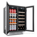 Black Dual Freestanding Wine Cooler Refrigerator for Home